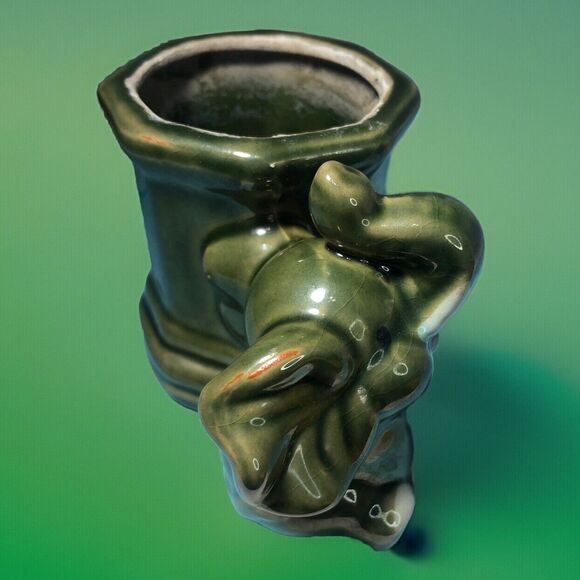 Vintage Occupied Japan- Green Elephant Vase/Planter/Trinket Dish Excellent - Picture 5 of 7